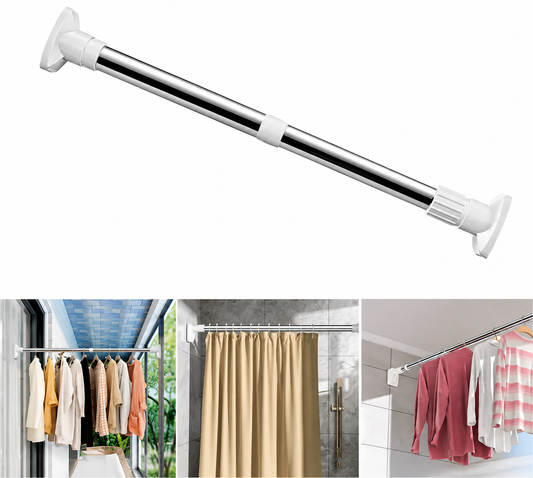Drill-Free Multifunctional Adjustable Rod for Curtains & Clothes