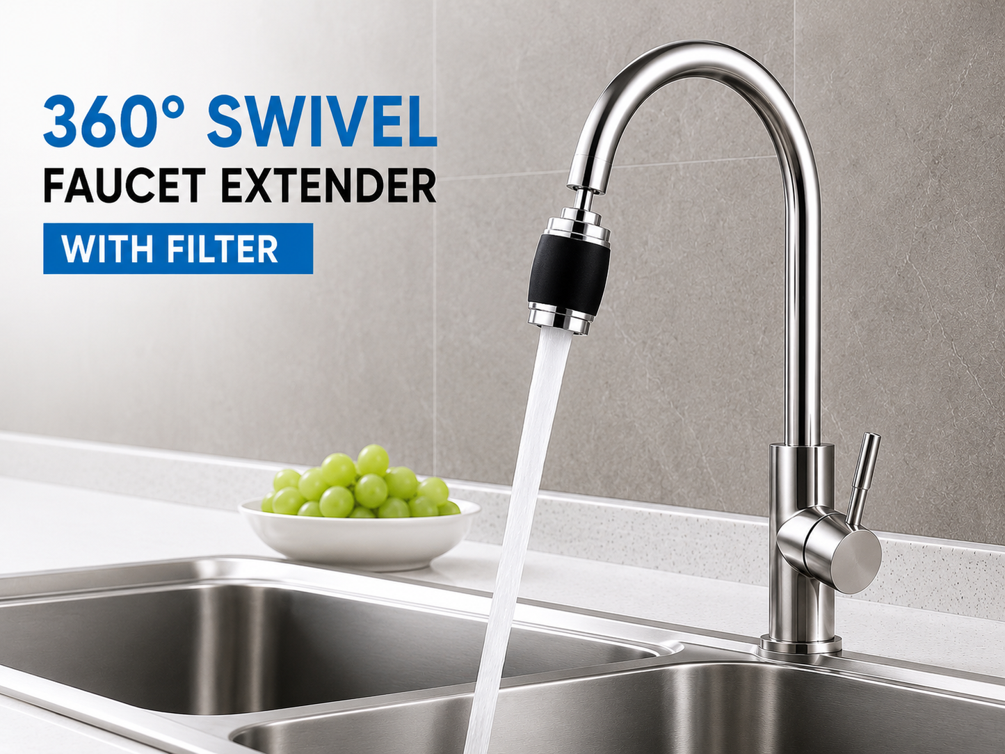 360° Swivel Faucet Tap Extender With Filter