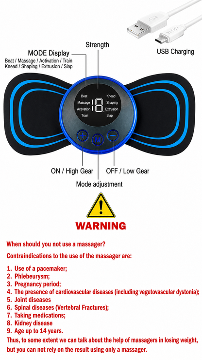Portable Mini Massager – USB Rechargeable EMS