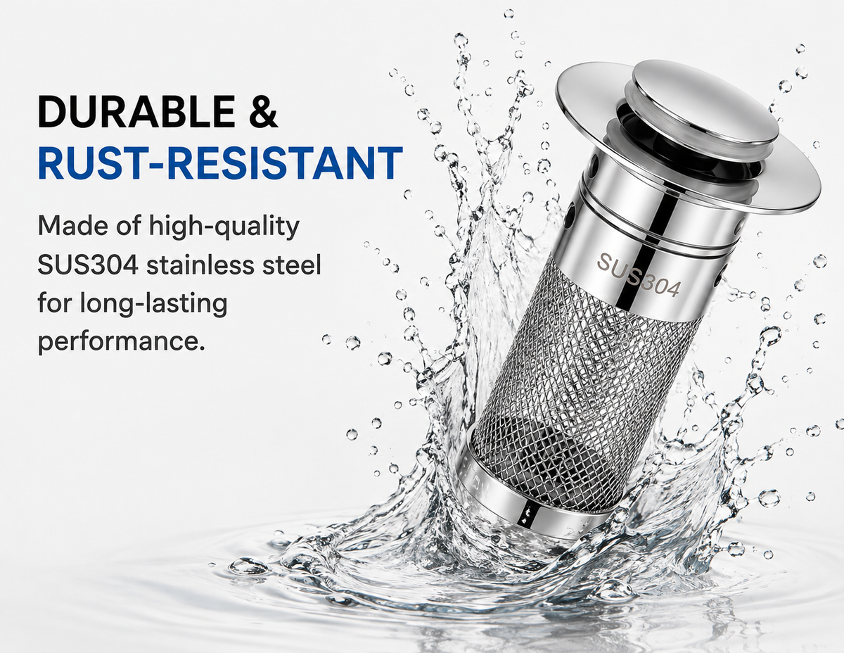 Removable Stainless Steel Drain Stopper Plug for Kitchen & Bathroom