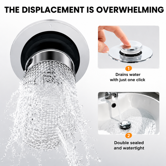 Removable Stainless Steel Drain Stopper Plug for Kitchen & Bathroom
