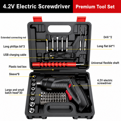 Electric Screwdriver – 47-Pc Bit Set