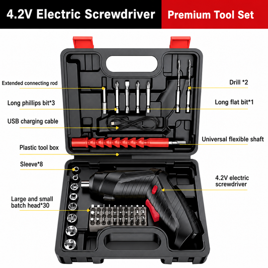 Electric Screwdriver – 47-Pc Bit Set