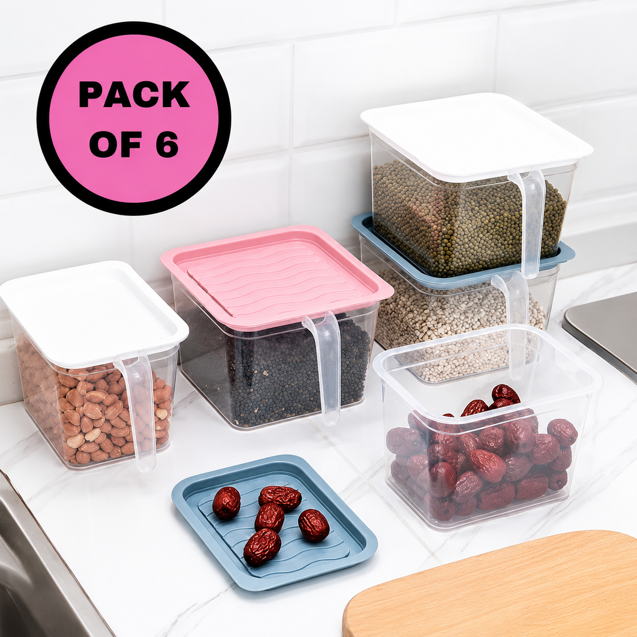 Unbreakable Kitchen Storage Basket (Pack of 6)